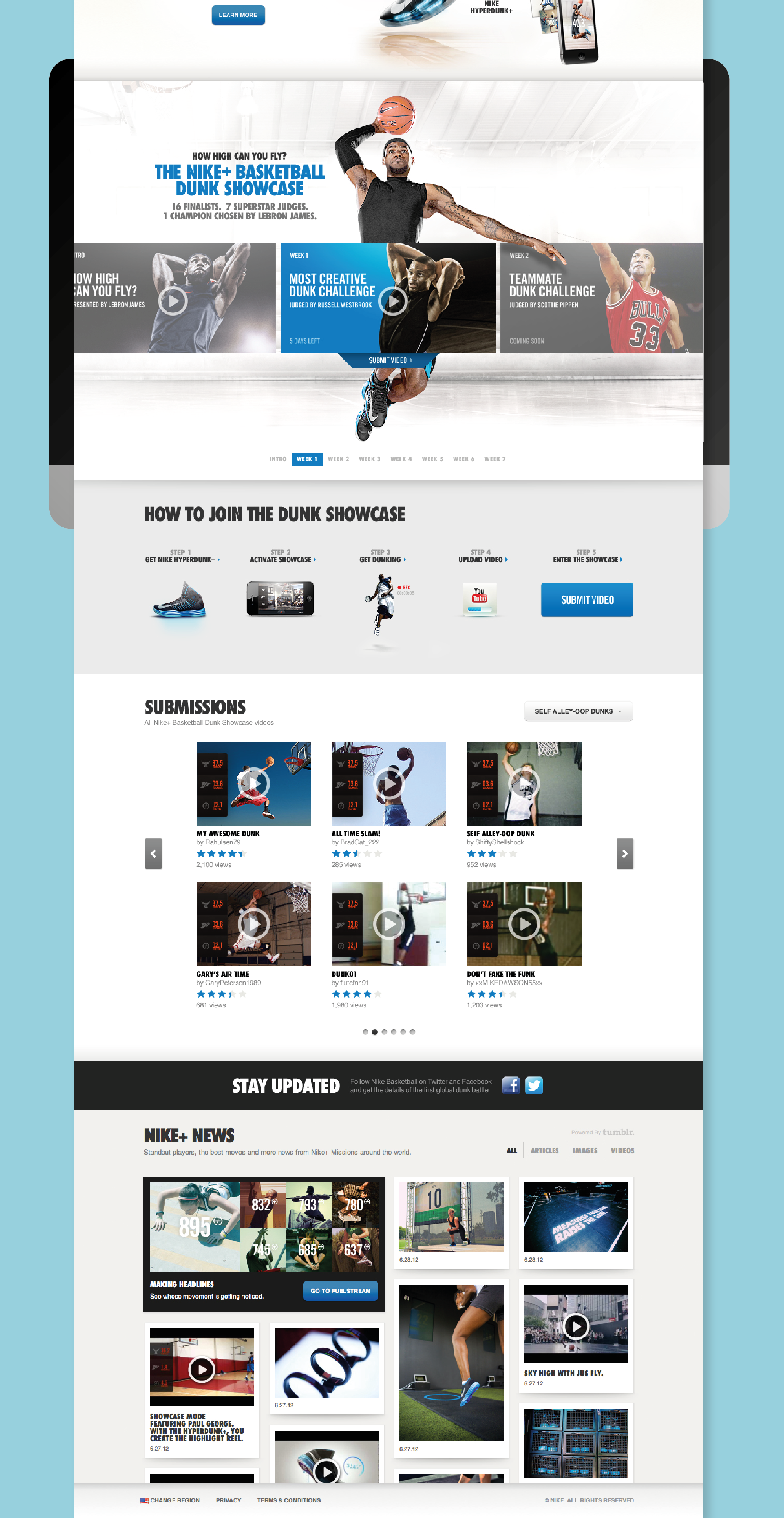 Nike+ Basketball Dunk Showcase, part of Game On World. A collaborative Nike/R/GA campaign.