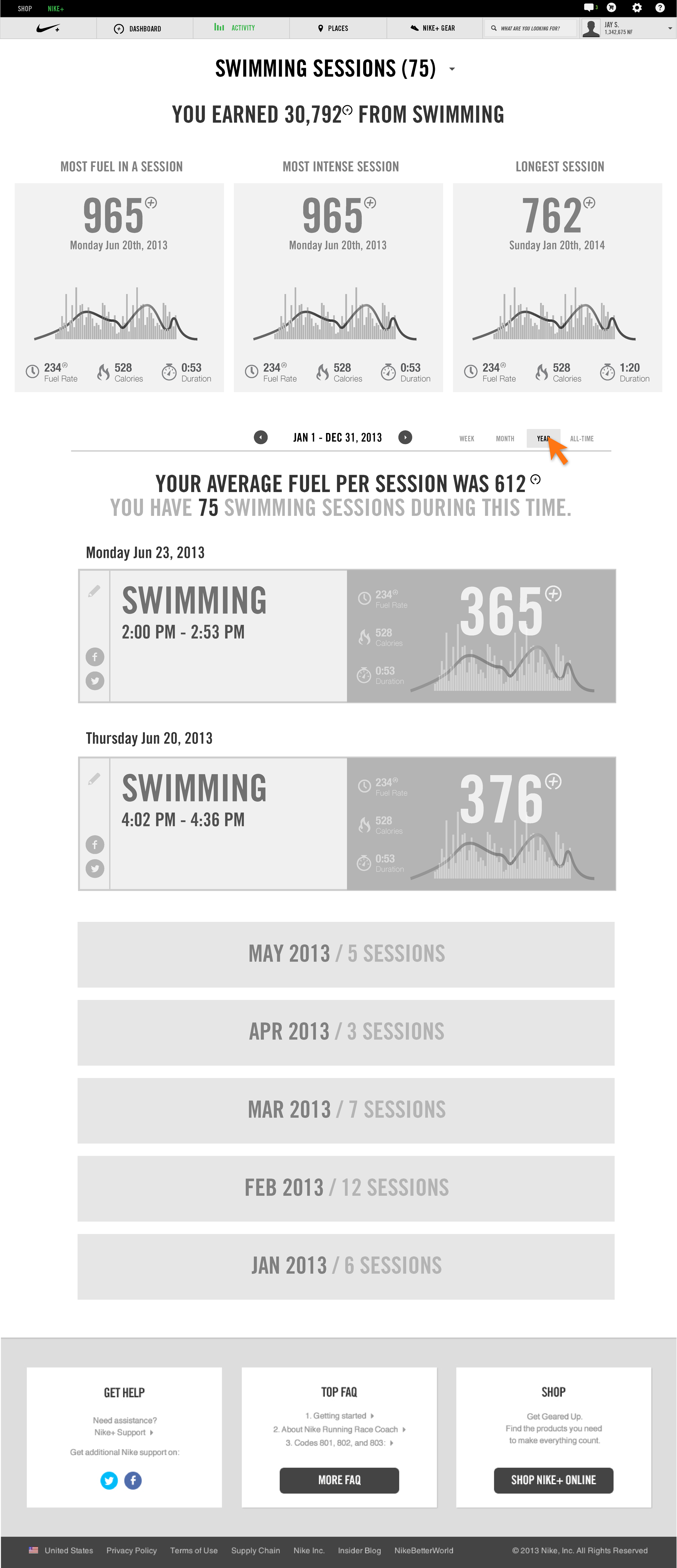 Nike+ Web Platform — additional archive image 6.